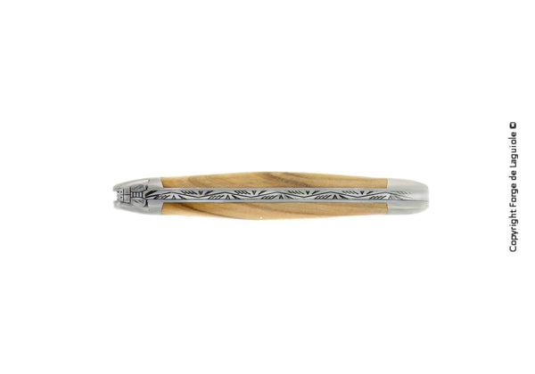 Navaja de bolsillo Forge De Laguiole, 11 cm, mango de madera de olivo, acabado mate