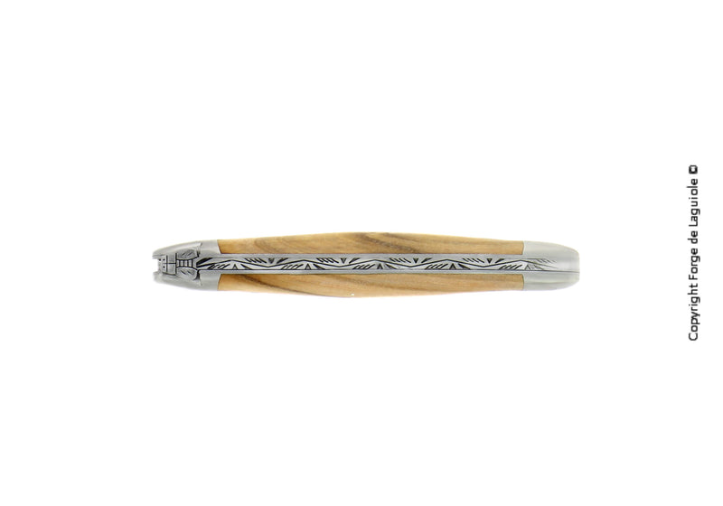 Navaja de bolsillo Forge De Laguiole, 11 cm, mango de madera de olivo, acabado mate