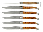 Mango de enebro Forge De Laguiole - Hoja de acero inoxidable satinado mate