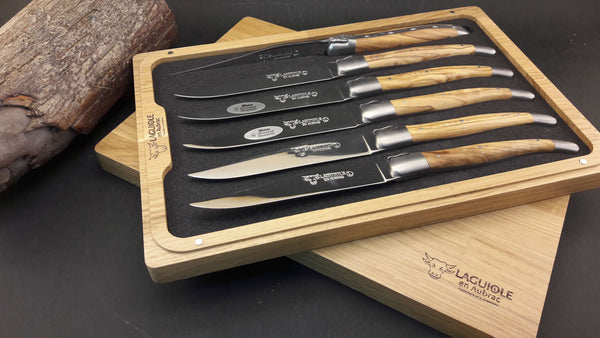 Cuchillos para carne Laguiole En Aubrac de madera de olivo