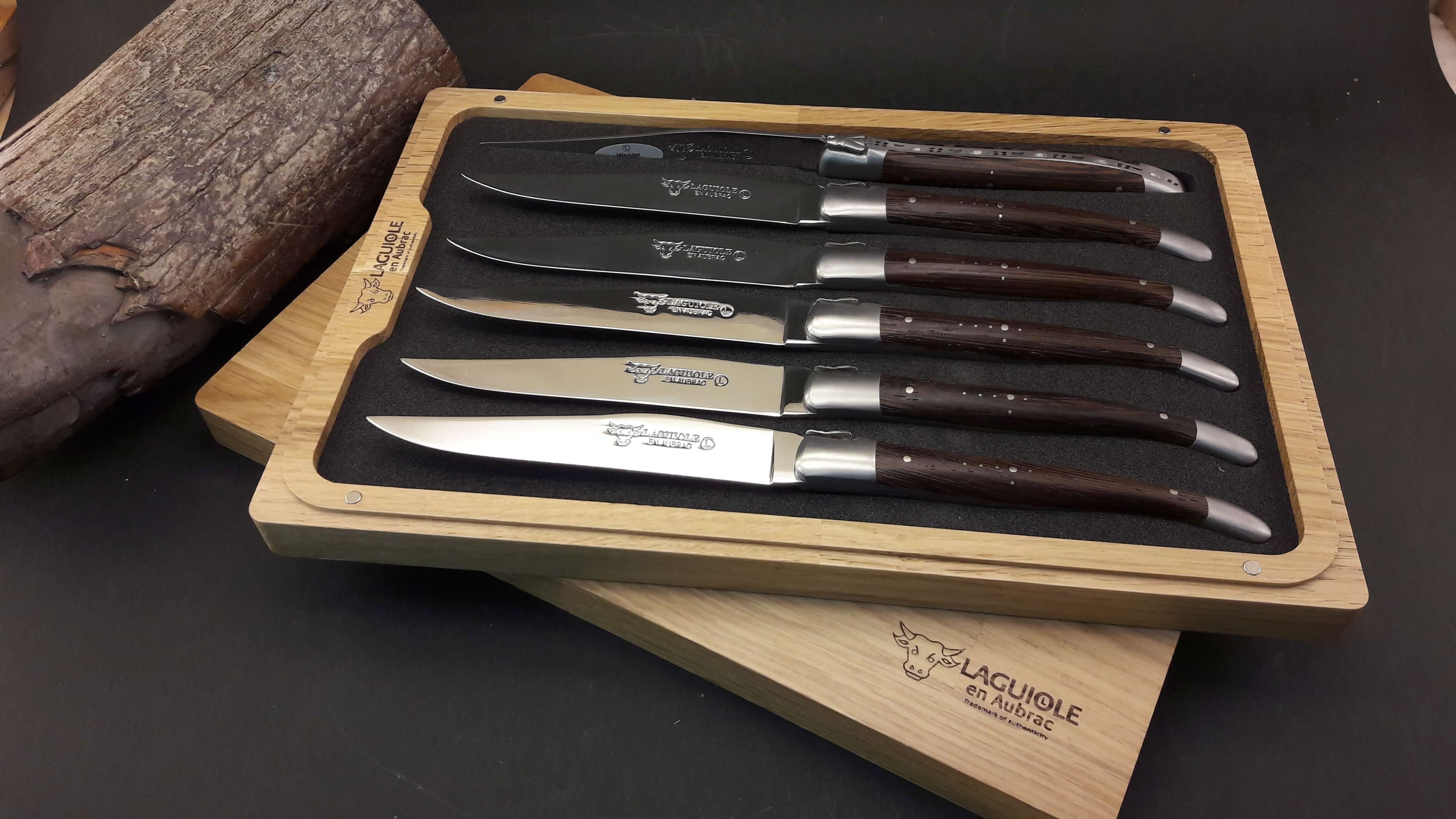 Laguiole En Aubrac Wenge Wood (acero inoxidable mate) - en cajas de madera