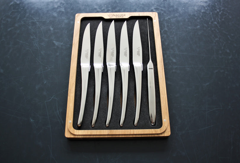 Cuchillos para carne de acero inoxidable pulido Laguiole En Aubrac