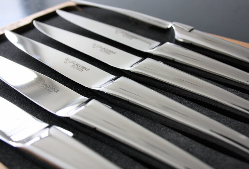 Cuchillos para carne de acero inoxidable pulido Laguiole En Aubrac