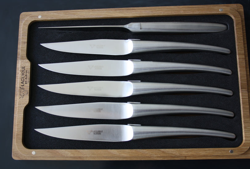 Cuchillos para carne de acero inoxidable mate Laguiole En Aubrac