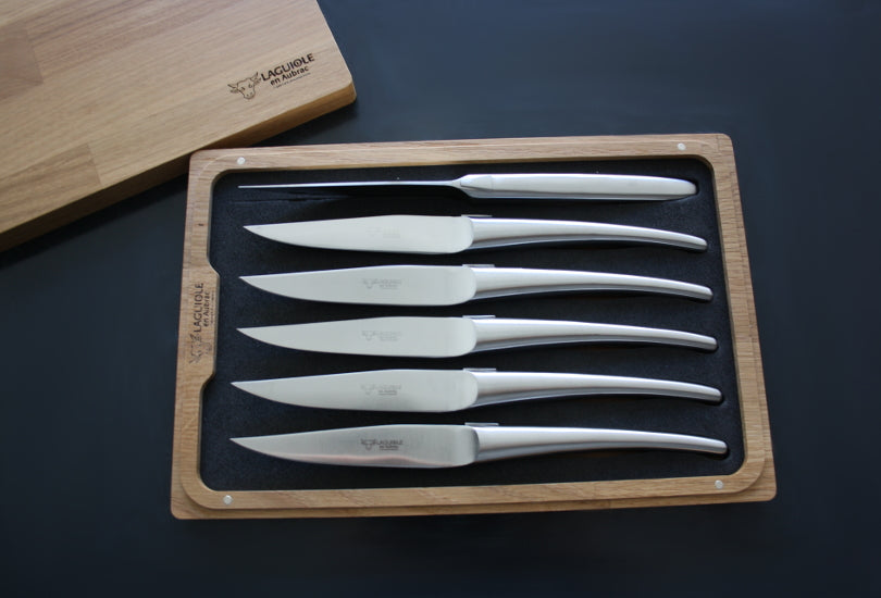 Cuchillos para carne de acero inoxidable mate Laguiole En Aubrac