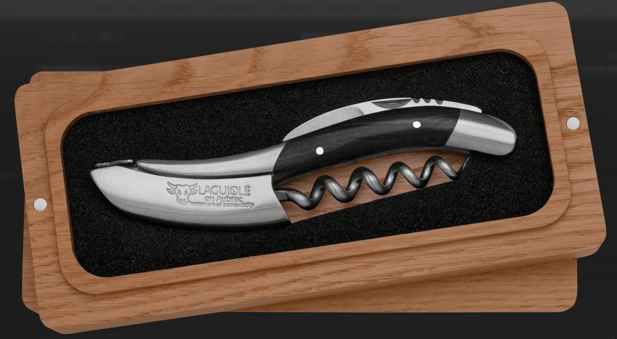 Ebony Sommelier Corkscrews in a wooden gift box - Matte Finish