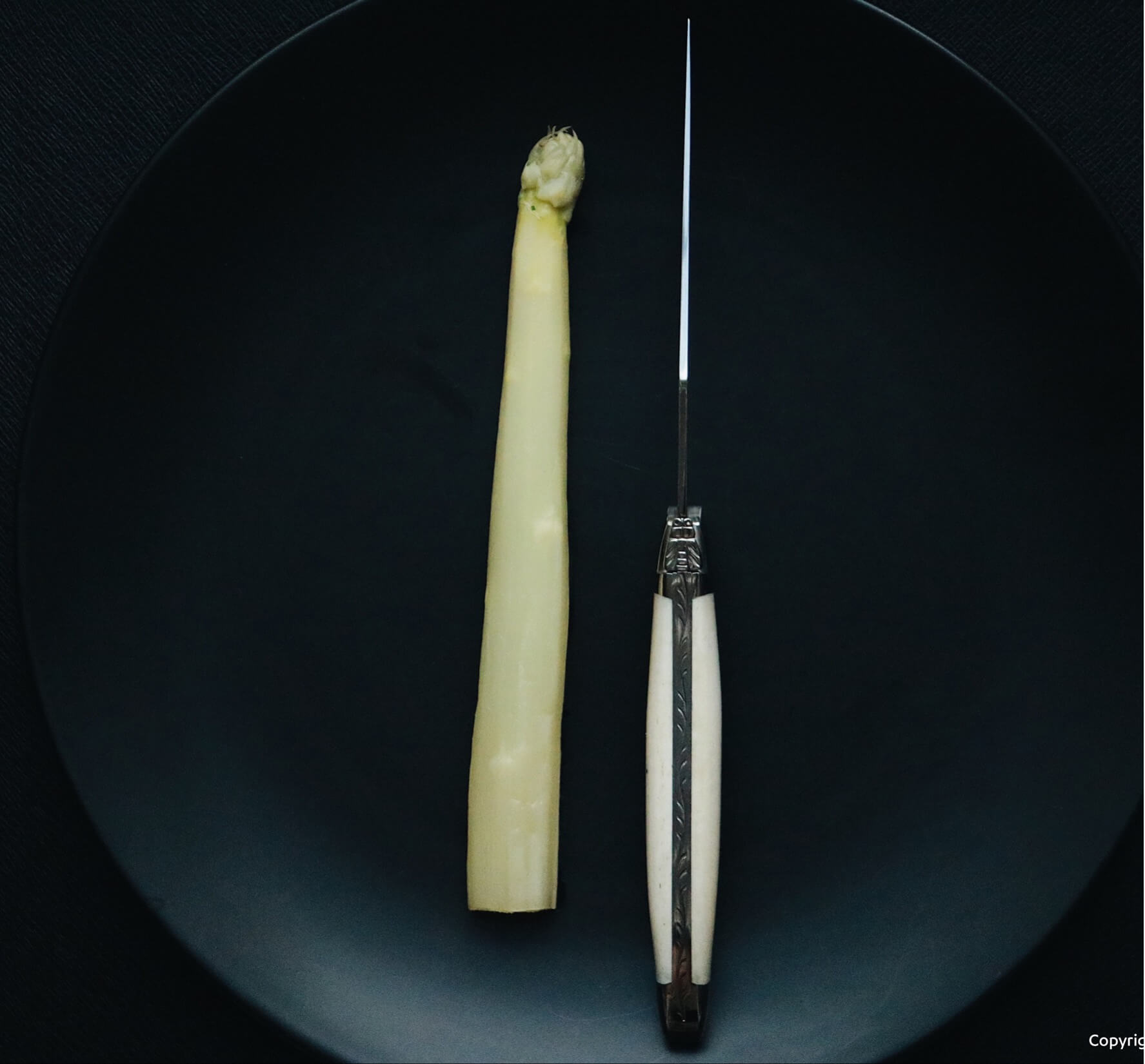 Cuchillos Forge De Laguiole con mango de hueso, 2 virolas de acero inoxidable y hoja de acero inoxidable altamente pulida