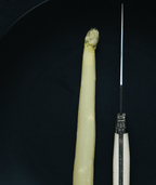 Cuchillos Forge De Laguiole con mango de hueso, 2 virolas de acero inoxidable y hoja de acero inoxidable altamente pulida