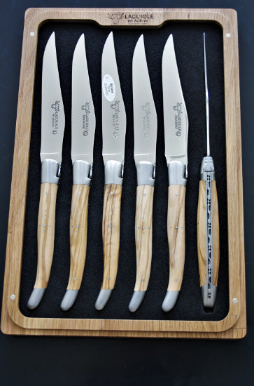 Cuchillos para carne Laguiole En Aubrac de madera de olivo