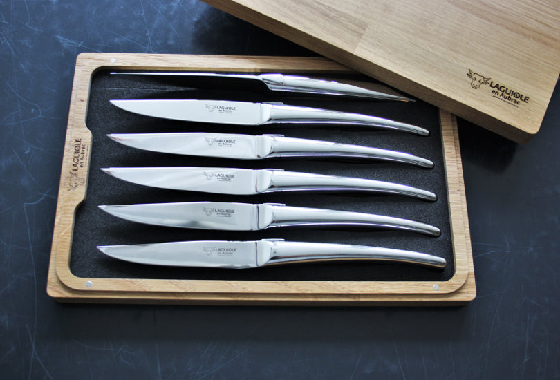 Cuchillos para carne de acero inoxidable pulido Laguiole En Aubrac