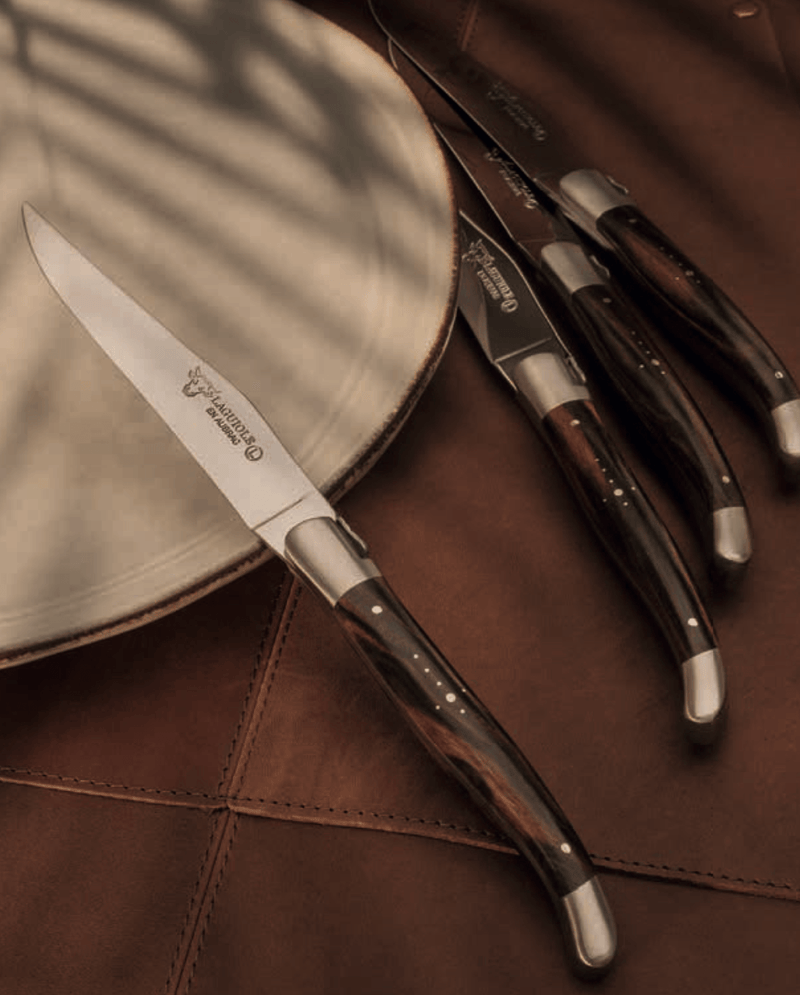 Laguiole En Aubrac – Cuchillos para Carne de Ébano de Macassar
