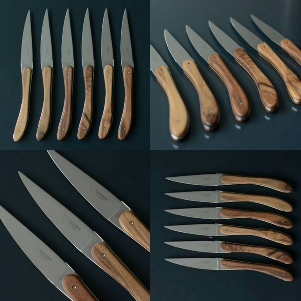 Cuchillos para carne Laguiole En Aubrac con mangos de nogal