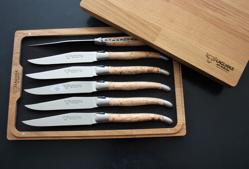 Cuchillos para carne Laguiole En Aubrac en madera de Abedul