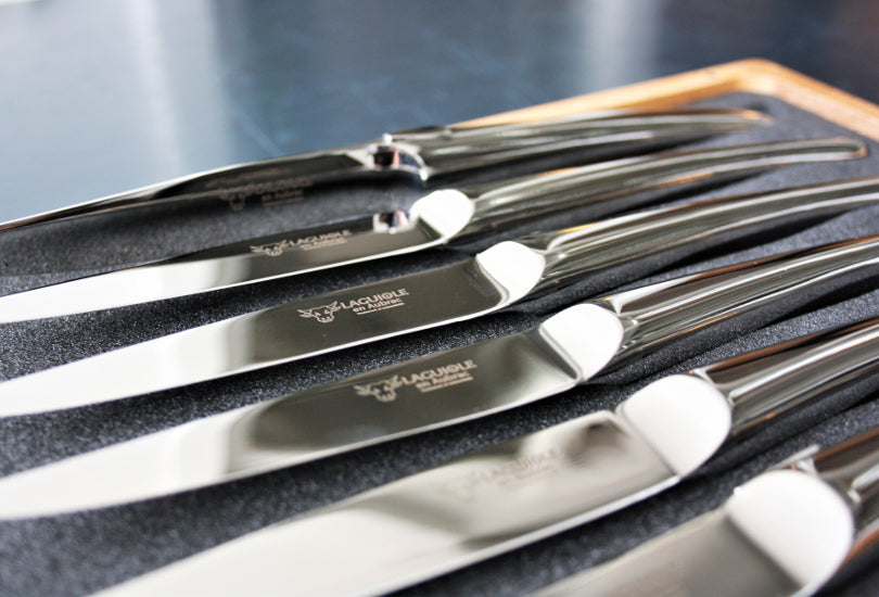 Cuchillos para carne de acero inoxidable pulido Laguiole En Aubrac