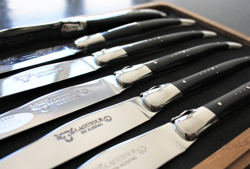 Cuchillos para carne de madera de ébano Laguiole En Aubrac