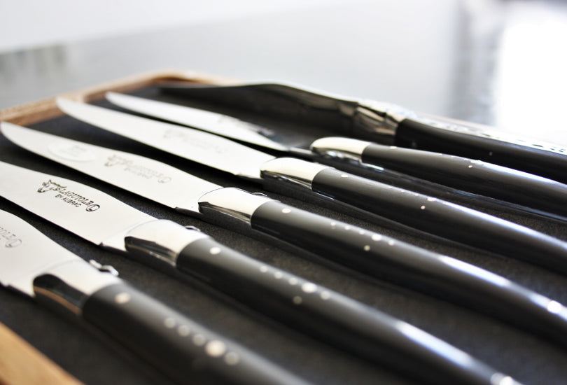 Cuchillos para carne de madera de ébano Laguiole En Aubrac