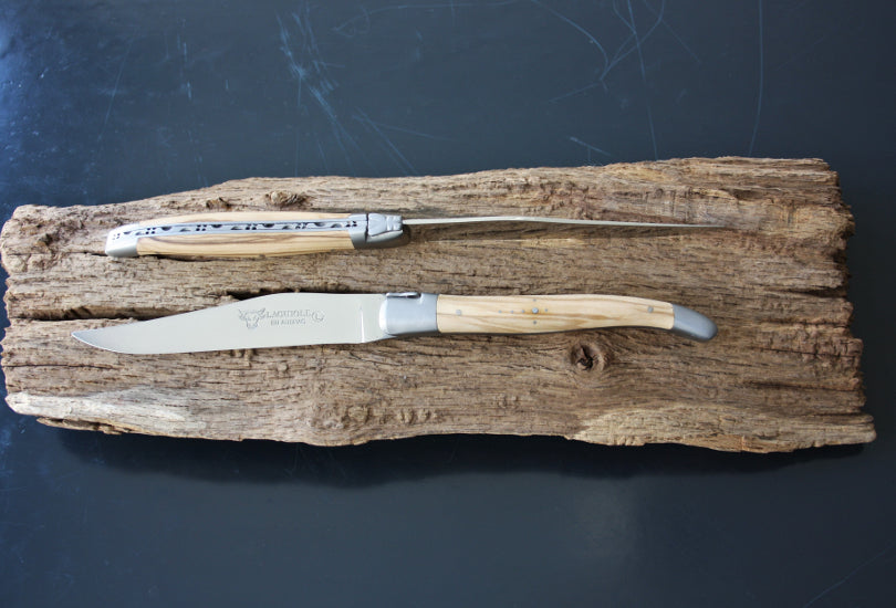 Cuchillos para carne Laguiole En Aubrac de madera de olivo